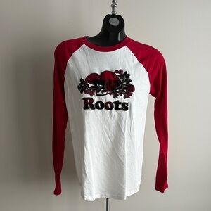 Roots Long Sleeve Shirt in Red and White